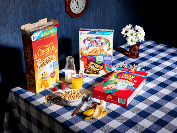 Big G cereal on a breakfast table