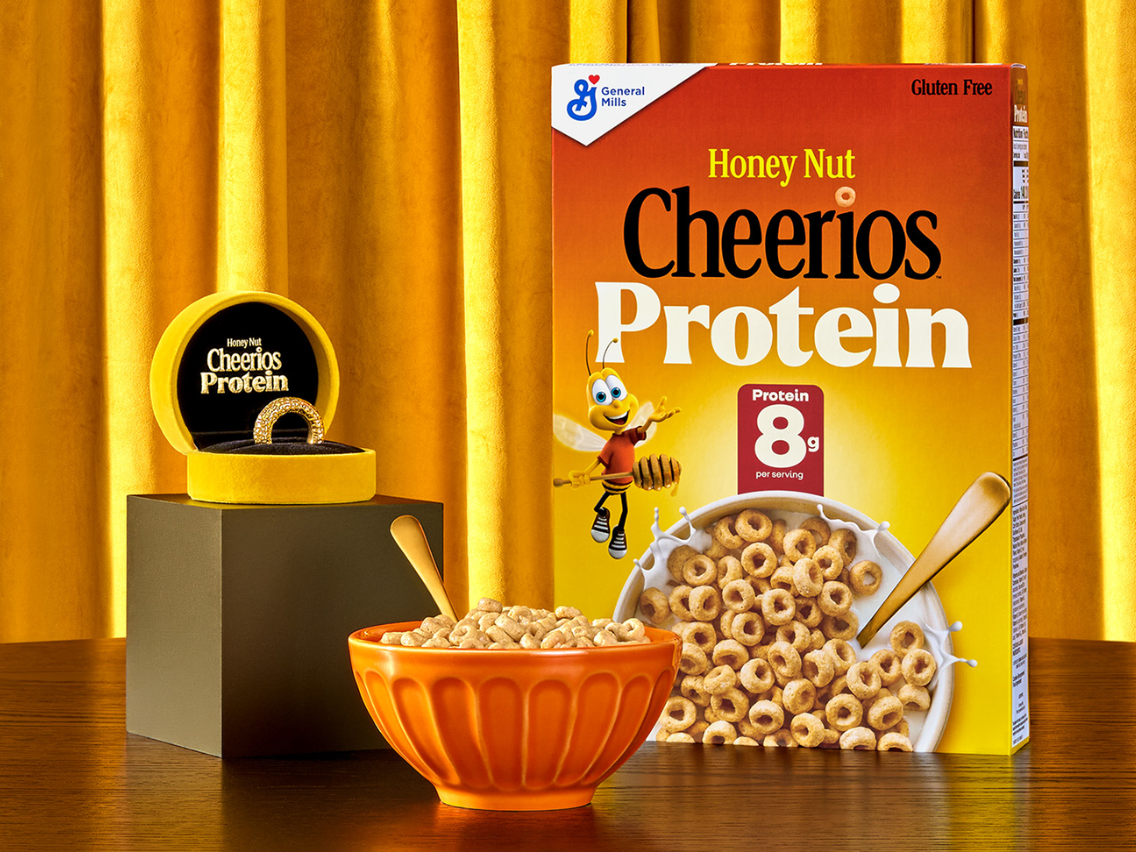 Nothing says “I do” like the limited-edition “Honey Nuts For You” blind-box ring collection, celebrating the new Honey Nut Cheerios Protein cereal.